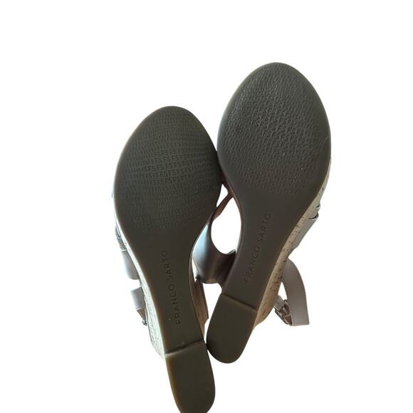 FRANK SARTO x Wedge seneca ivory cork bottom women’s 9.5 sling back heel - Picture 3 of 7